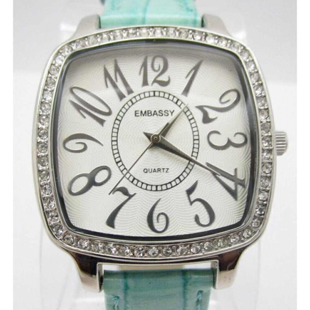 Women Embassy Crystal‎ Quartz WR Analog 34mm Watch (H305) "New Battery"